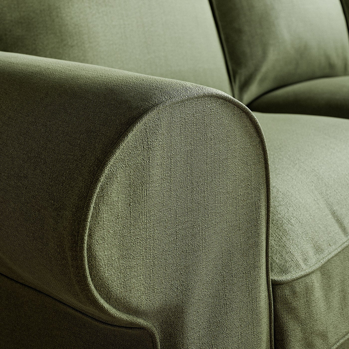 EKTORP corner sofa, 4-seat, Naggen grey-green