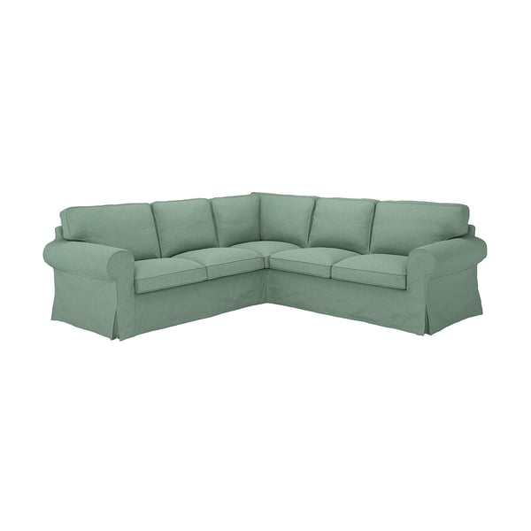EKTORP corner sofa, 4-seat, Tallmyra light green, 243x88x88 cm