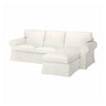 EKTORP cover f 3-seat sofa w chaise longue, Blekinge white