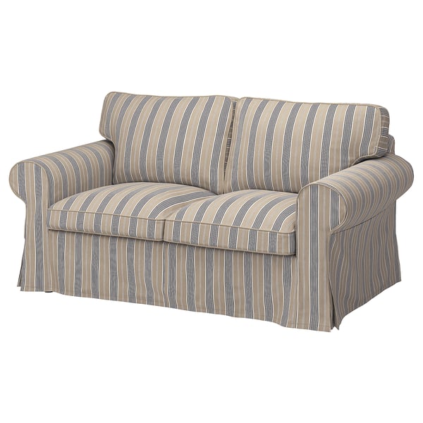 EKTORP - 2-seater sofa cover, Karlshov beige/multicolour ,