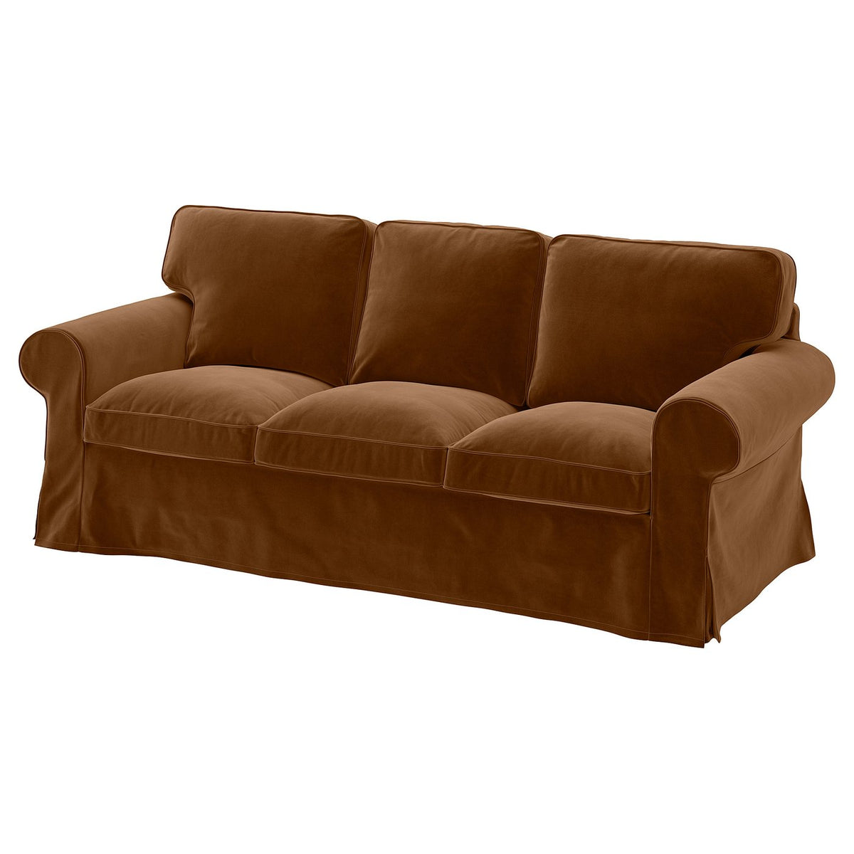 EKTORP cover for 3-seat sofa, Alhamn dark yellow-brown