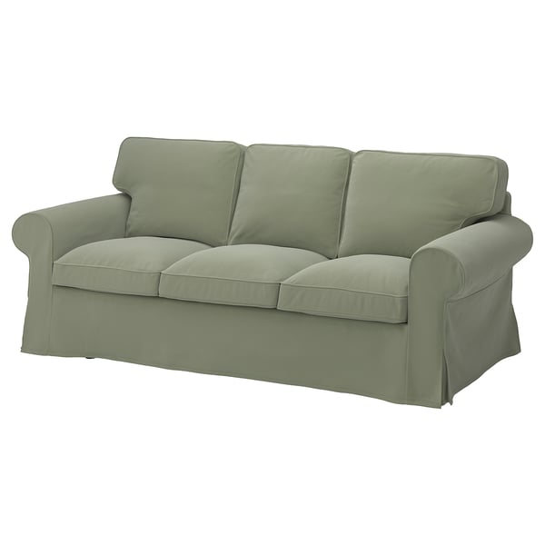 EKTORP - 3-seater sofa cover, Hakebo grey-green ,
