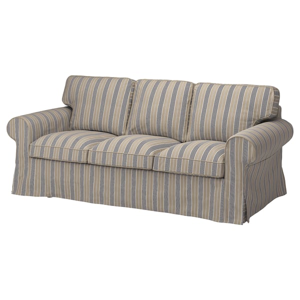 EKTORP - 3-seater sofa cover, Karlshov beige/multicolour ,
