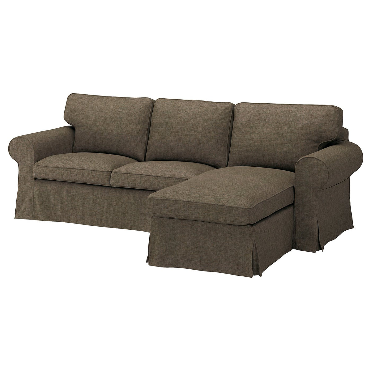 EKTORP cover for corner sofa, 4-seat, Kilanda grey-brown