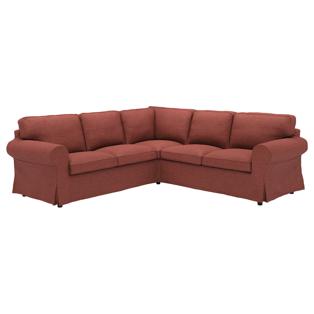 EKTORP cover for corner sofa, 4-seat, Kilanda brown-red