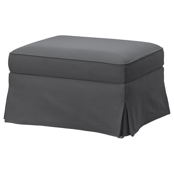 EKTORP cover for footstool, Hakebo dark grey