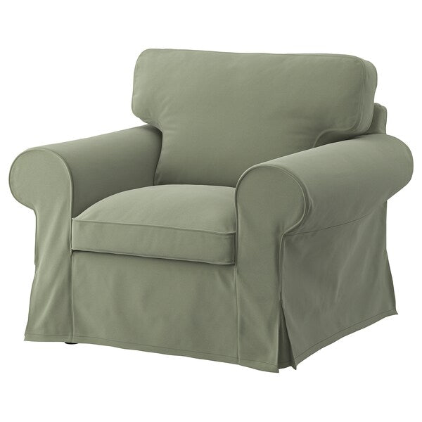 EKTORP - Armchair cover, Hakebo grey-green