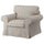 EKTORP - Armchair cover, Karlshov beige/multicolour