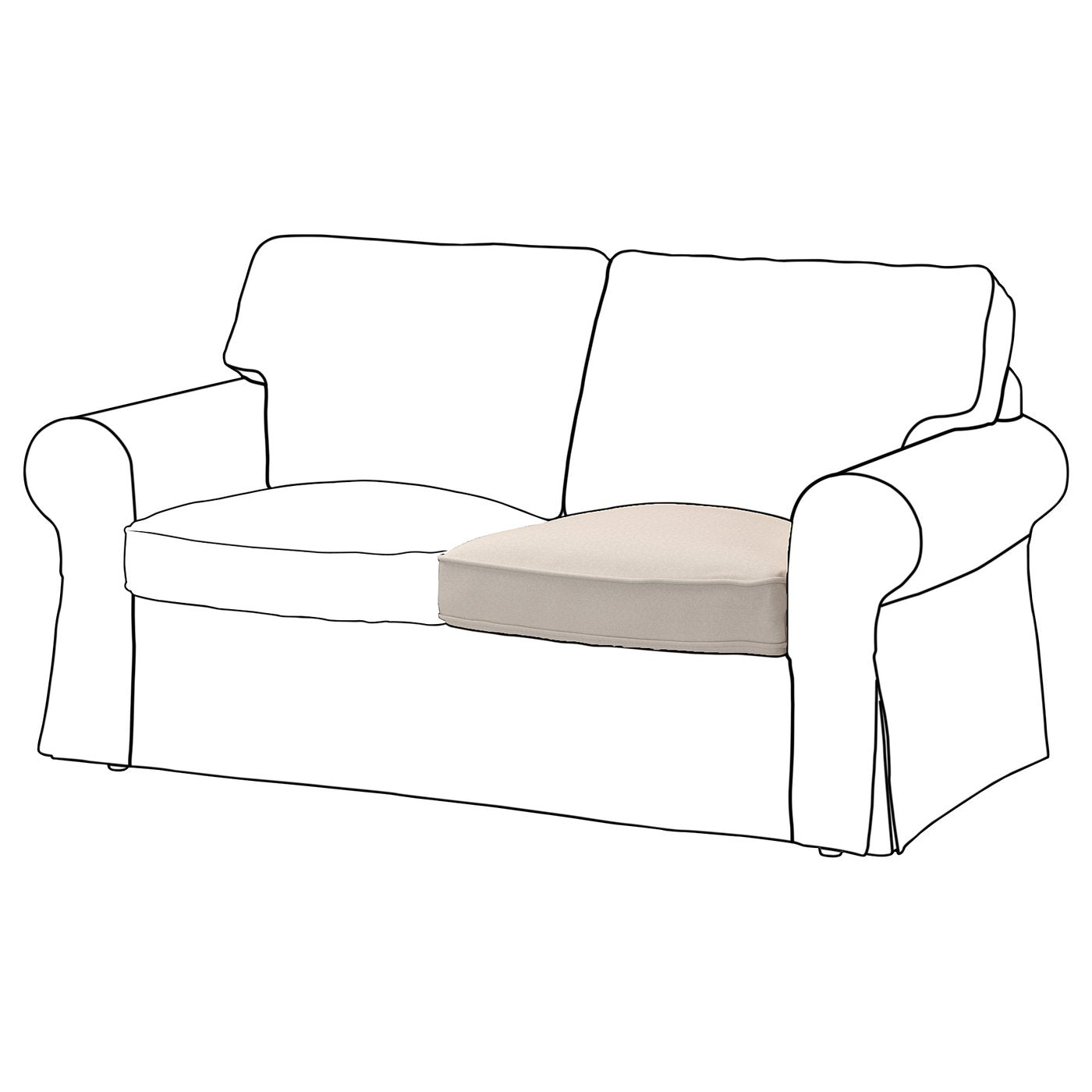 EKTORP inner seat cushion for 2-seat sofa, for replacement, 66x22x66 cm