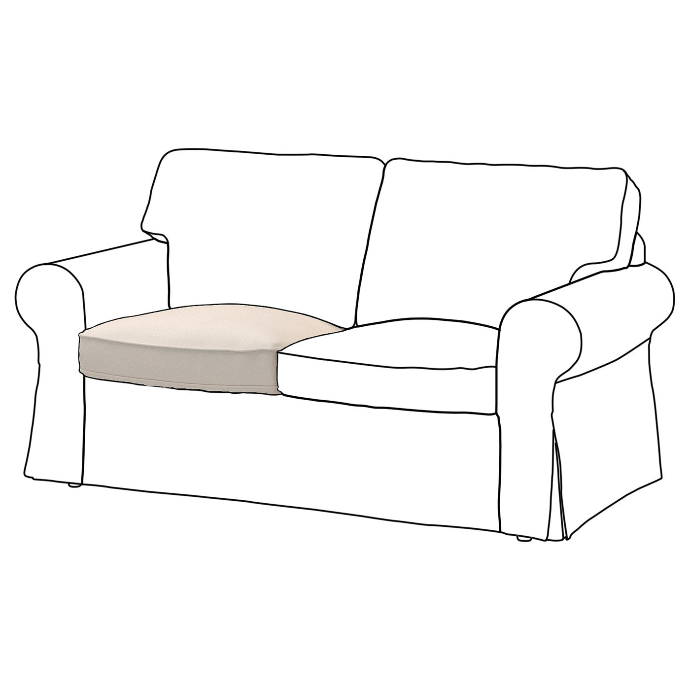 EKTORP inner seat cushion for 2-seat sofa, for replacement, 66x22x66 cm