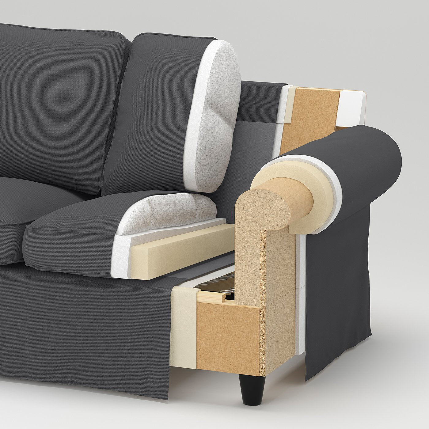 EKTORP inner seat cushion for 3-seat sofa, for replacement, 66x22x58 cm