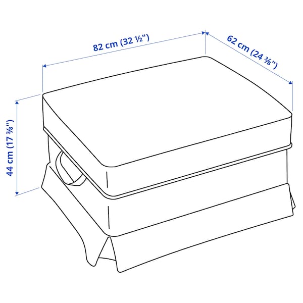 Ikea EKTORP - Footstool with storage, Hakebo dark grey