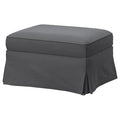 EKTORP footstool with storage, Hakebo dark grey, 82x62 cm
