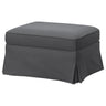 EKTORP footstool with storage, Hakebo dark grey, 82x62 cm