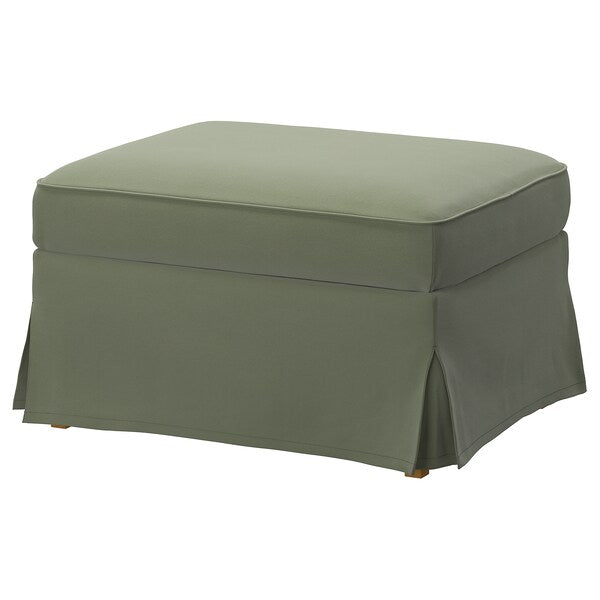 EKTORP - Footstool with storage, Hakebo grey-green
