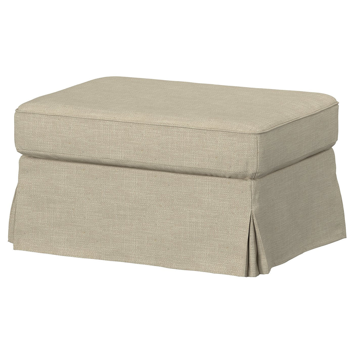 EKTORP footstool with storage, Hemmesta light beige, 82x62 cm