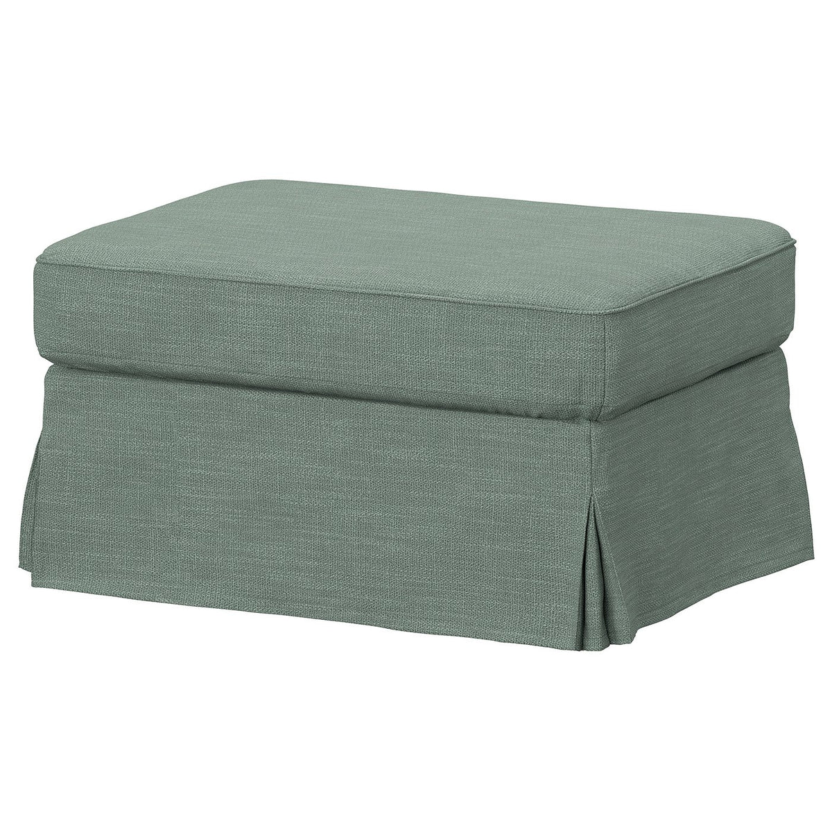 EKTORP footstool with storage, Hemmesta grey-green, 82x62 cm
