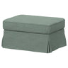 EKTORP footstool with storage, Hemmesta grey-green, 82x62 cm