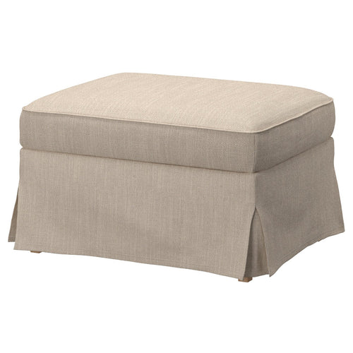 EKTORP footstool with storage, Hillared beige, 82x62 cm