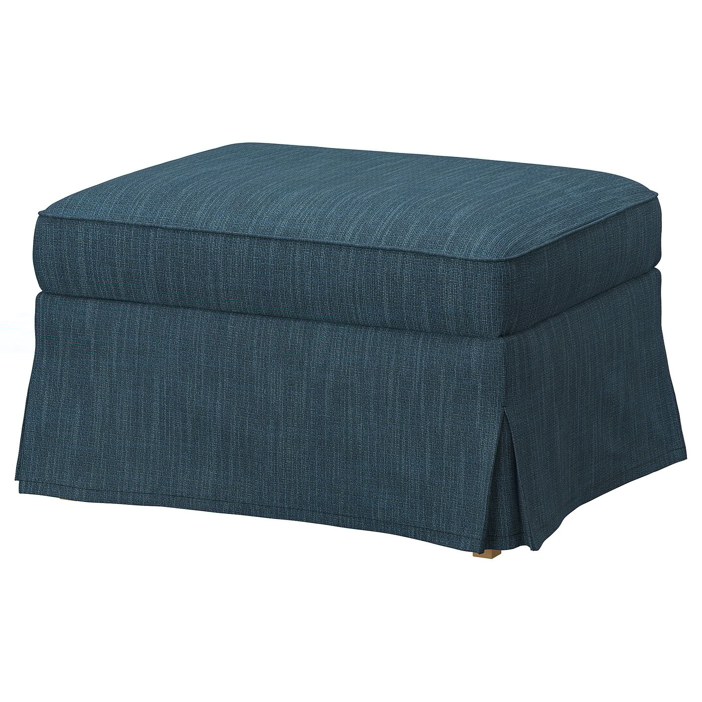 EKTORP footstool with storage, Hillared dark blue