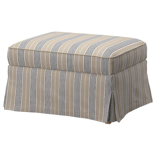 Ikea EKTORP - Footstool with storage, Karlshov beige/multicolour
