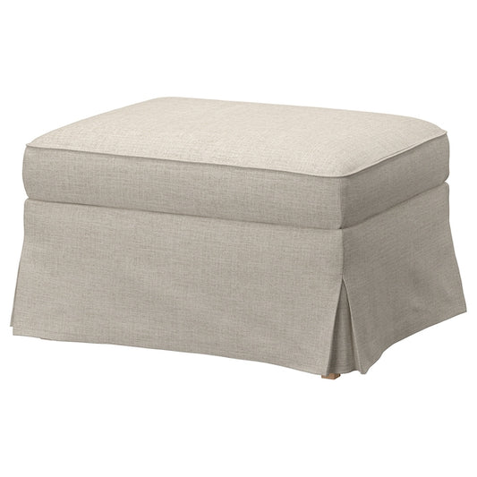 EKTORP - Footstool with storage, Kilanda light beige