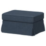 EKTORP footstool with storage, Kilanda dark blue, 82x62 cm
