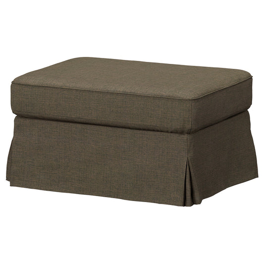 EKTORP footstool with storage, Kilanda grey-brown, 82x62 cm