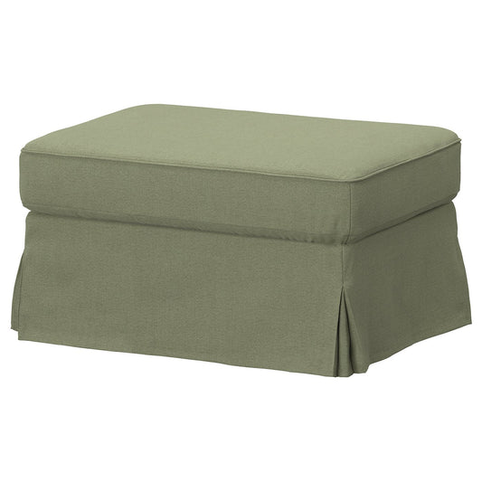 EKTORP footstool with storage, Naggen grey-green, 82x62 cm
