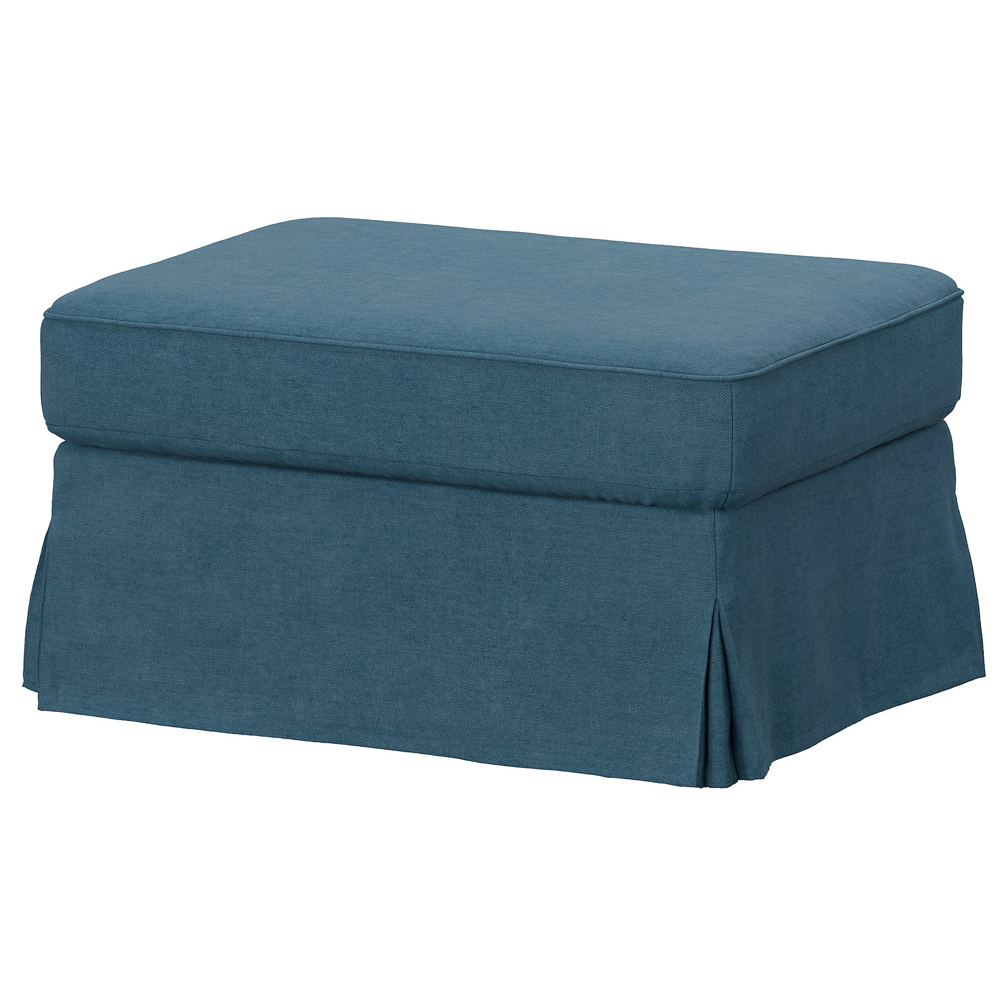 EKTORP footstool with storage, Tallmyra blue, 82x62 cm