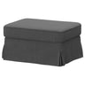 EKTORP footstool with storage, Tallmyra medium grey, 82x62 cm