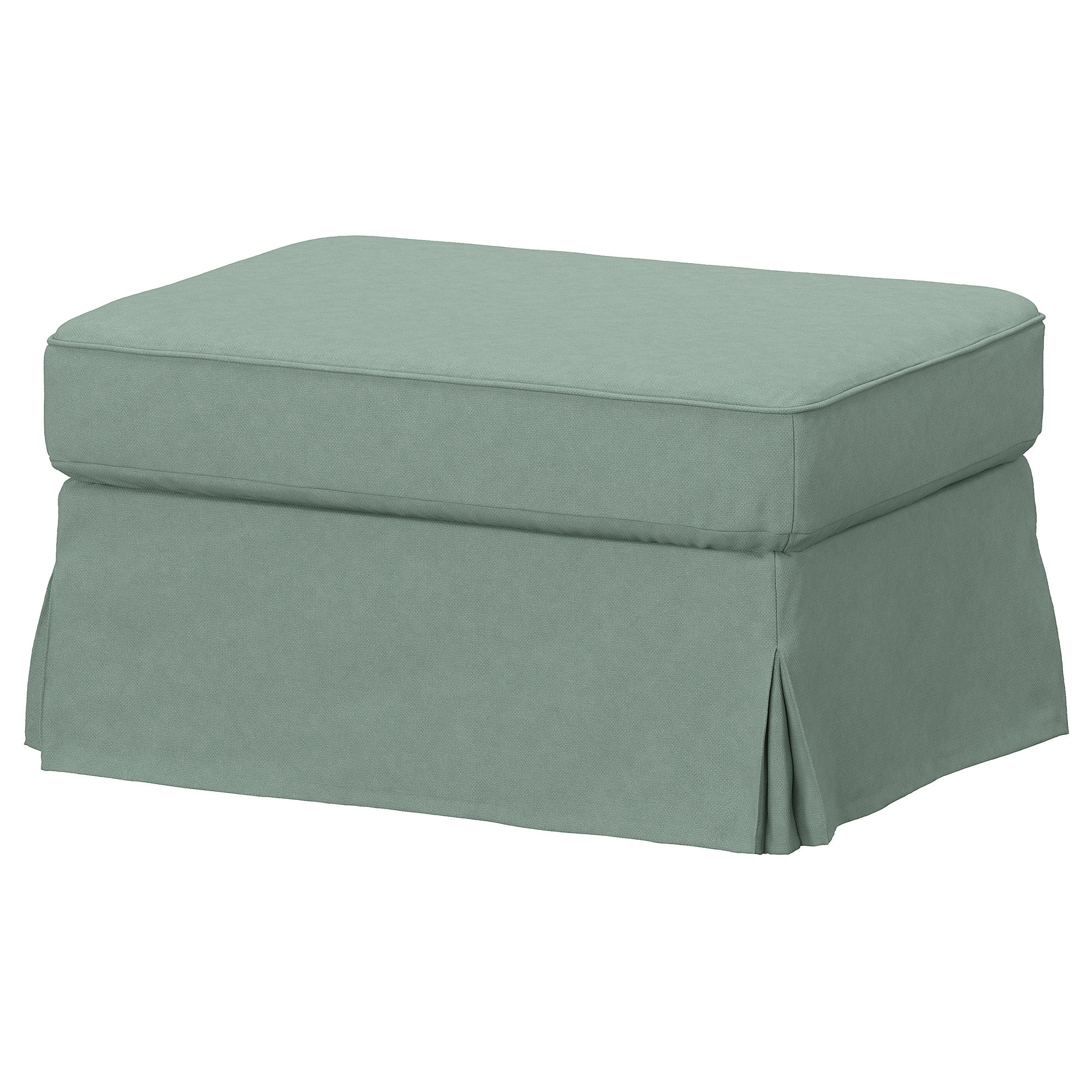 EKTORP footstool with storage, Tallmyra light green, 82x62 cm