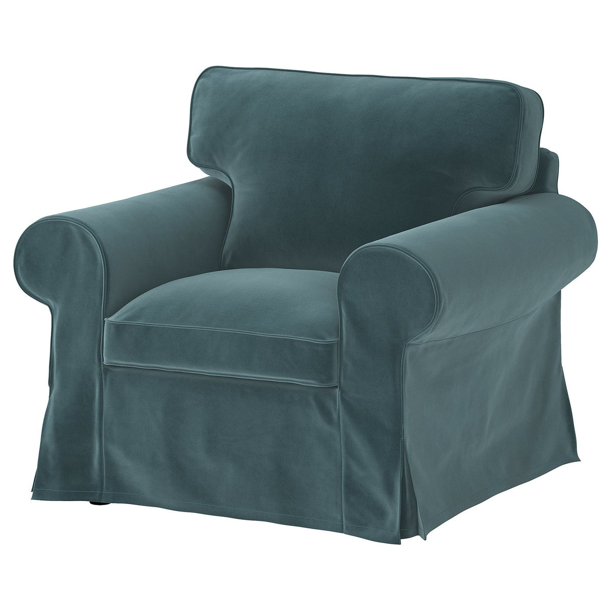 EKTORP armchair, Alhamn dark grey-blue, 104x88x88 cm