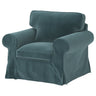 EKTORP armchair, Alhamn dark grey-blue, 104x88x88 cm