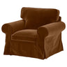 EKTORP armchair, Alhamn dark yellow-brown, 104x88x88 cm