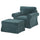 EKTORP armchair and footstool, Alhamn dark grey-blue