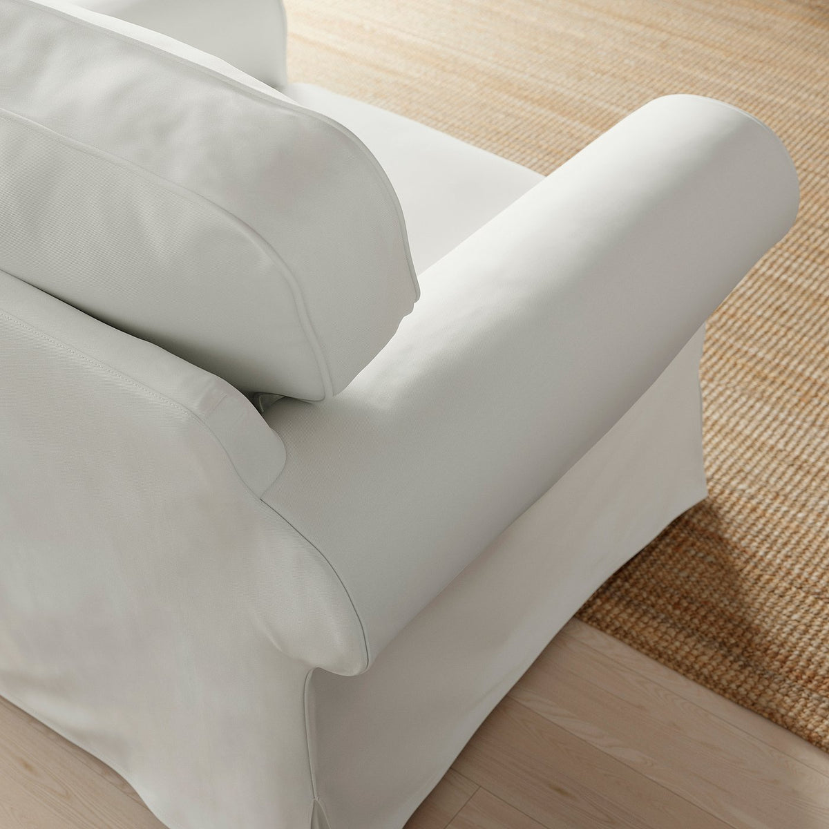 EKTORP armchair and footstool, Blekinge white