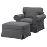 EKTORP armchair and footstool, Hakebo dark grey