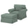 EKTORP armchair and footstool, Hemmesta grey-green