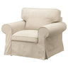 EKTORP armchair and footstool, Kilanda light beige