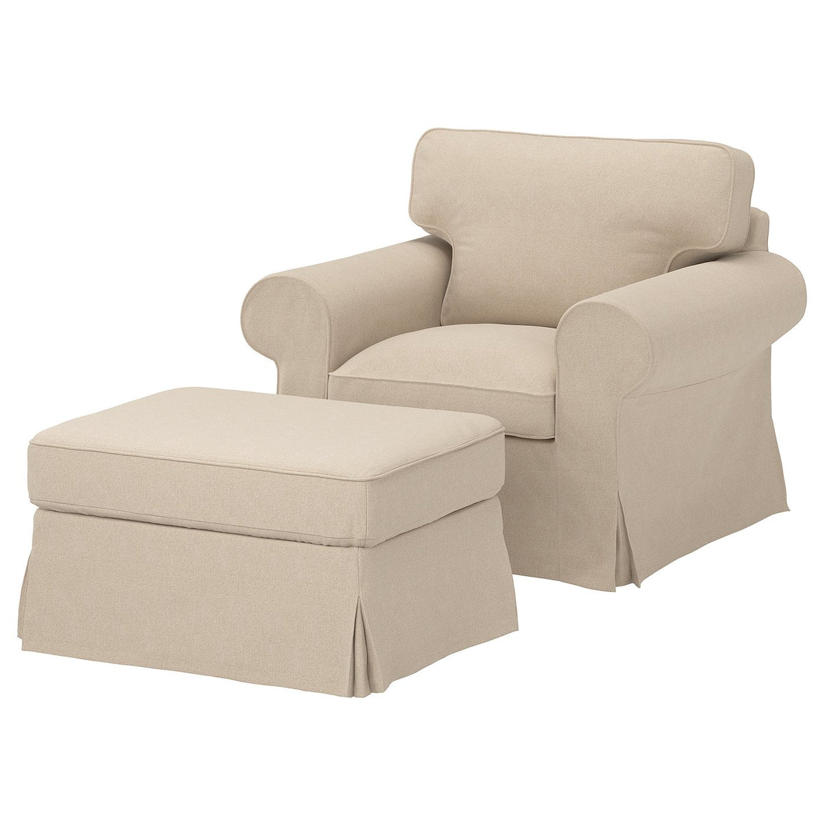 EKTORP armchair and footstool, Naggen beige