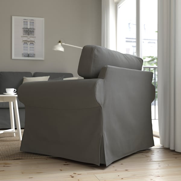 EKTORP armchair, Hakebo dark grey