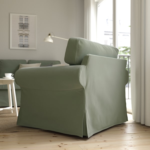 EKTORP - Armchair, Hakebo grey-green