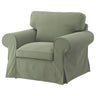 EKTORP armchair, Hakebo grey-green