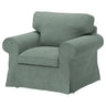 EKTORP armchair, Hemmesta grey-green, 104x88x88 cm