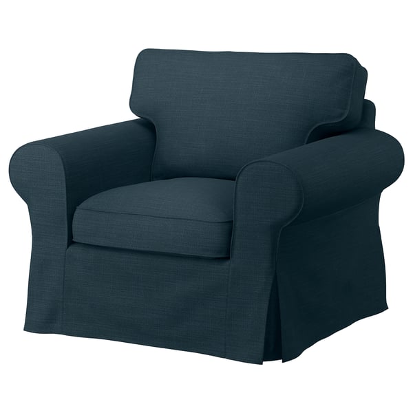 EKTORP armchair, Hillared dark blue, 104x88x88 cm