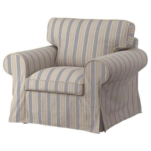 EKTORP - Armchair, Karlshov beige/multicolour