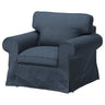 EKTORP armchair, Kilanda dark blue, 104x88x88 cm