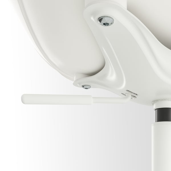 ELDBERGET / MALSKÄR swivel chair, beige/white, 67 cm