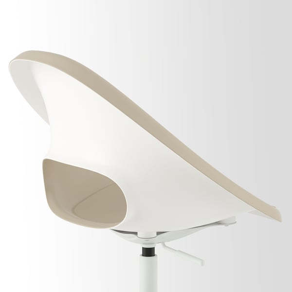 ELDBERGET / MALSKÄR swivel chair, beige/white, 67 cm